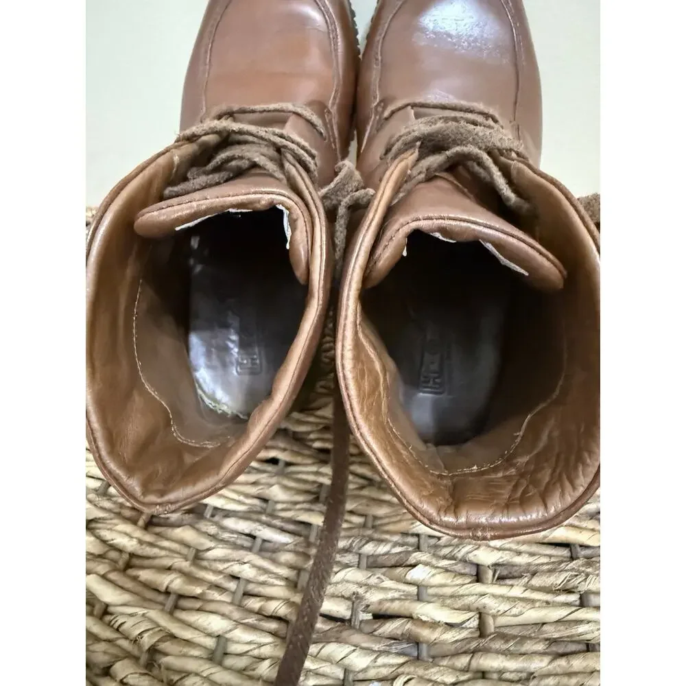 Hogan brow leather boots 37.5 handmade outwear Italian boots 5.5/ 6.5